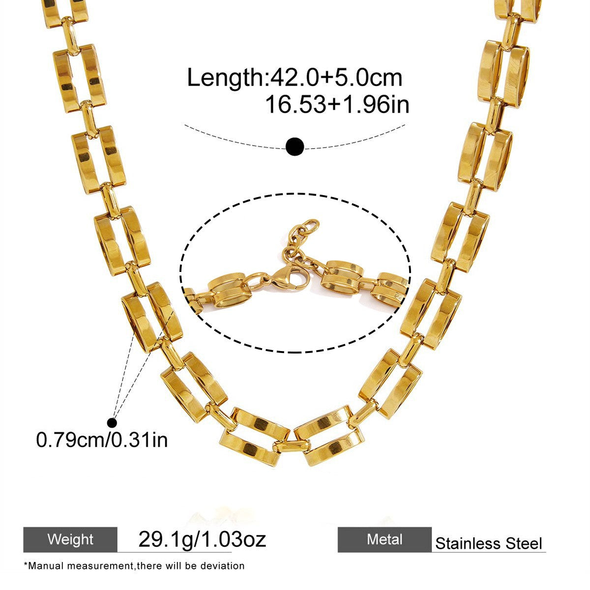 Minimalist Gold Chain Collection — Chunky Flat Link Chain · Gold