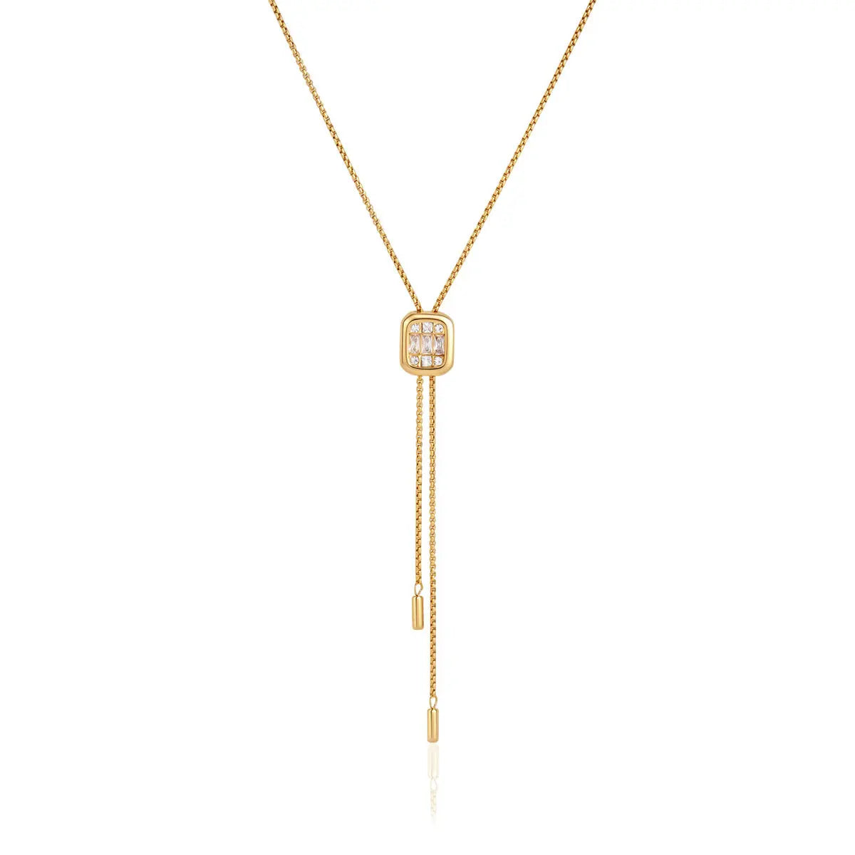 Adjustable CZ Slider Lariat Necklace