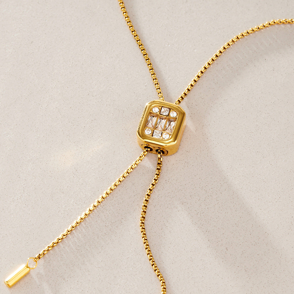 Adjustable CZ Slider Lariat Necklace — view 5