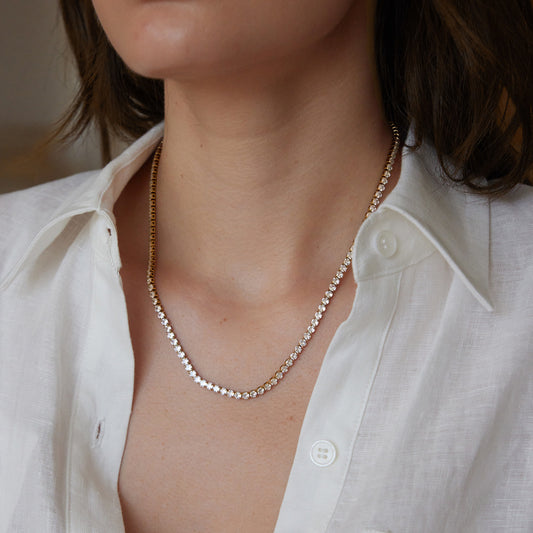Classic 3mm CZ Tennis Necklace Series — view 2