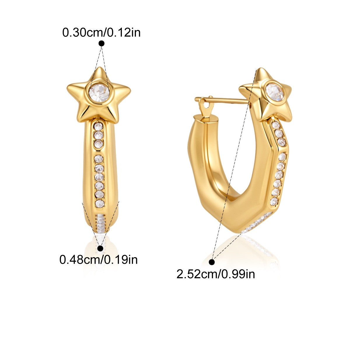 Celestial Star Earrings — Star Charm Hoop · Gold