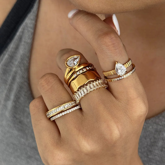 Multi Cut CZ Ring — view 2