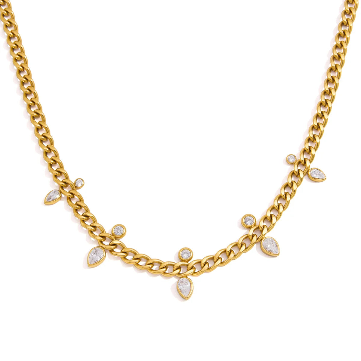 Teardrop Curb Chain Necklace — view 5