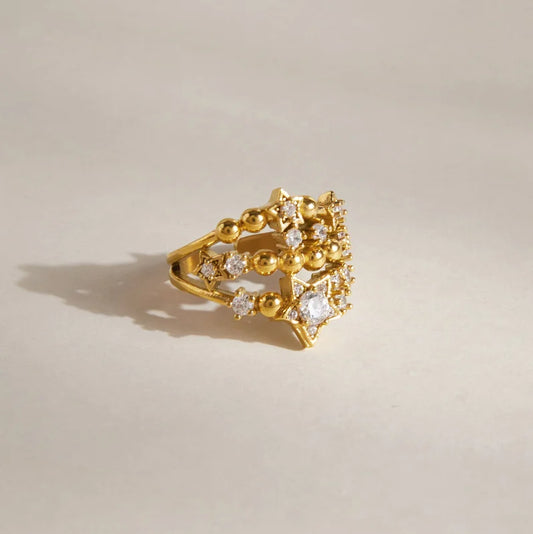 Star Beaded Cluster Ring