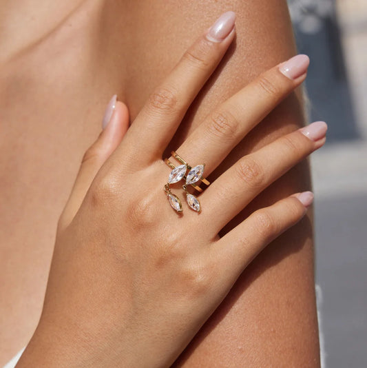 Marquise Drop Adjustable Ring — view 2