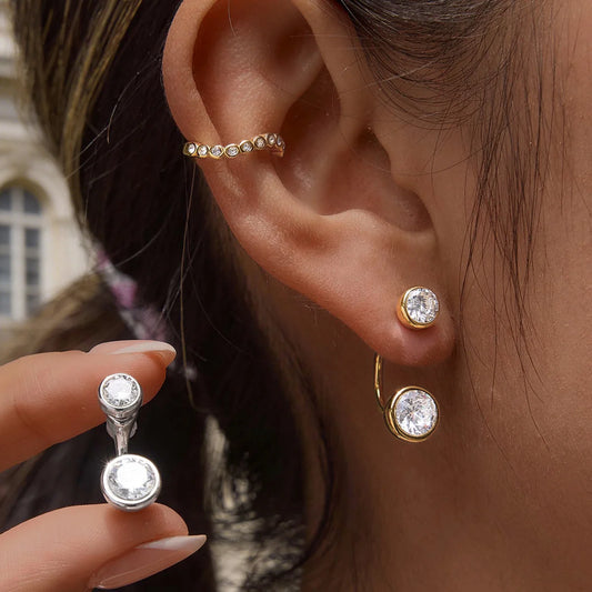 Geometric Faceted Earrings — view 2