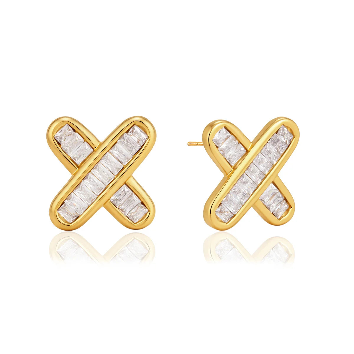 Geometric Baguette Stud Earrings — view 5