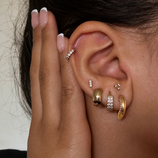 Geometric Pave Earrings — view 2