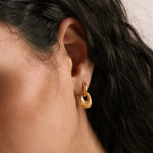 Hammered Chunky Earrings — view 2