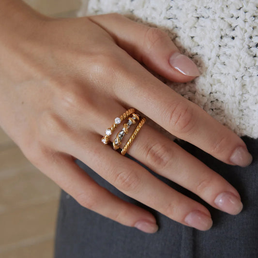 Twisted Rope Two Tone Ring — view 2