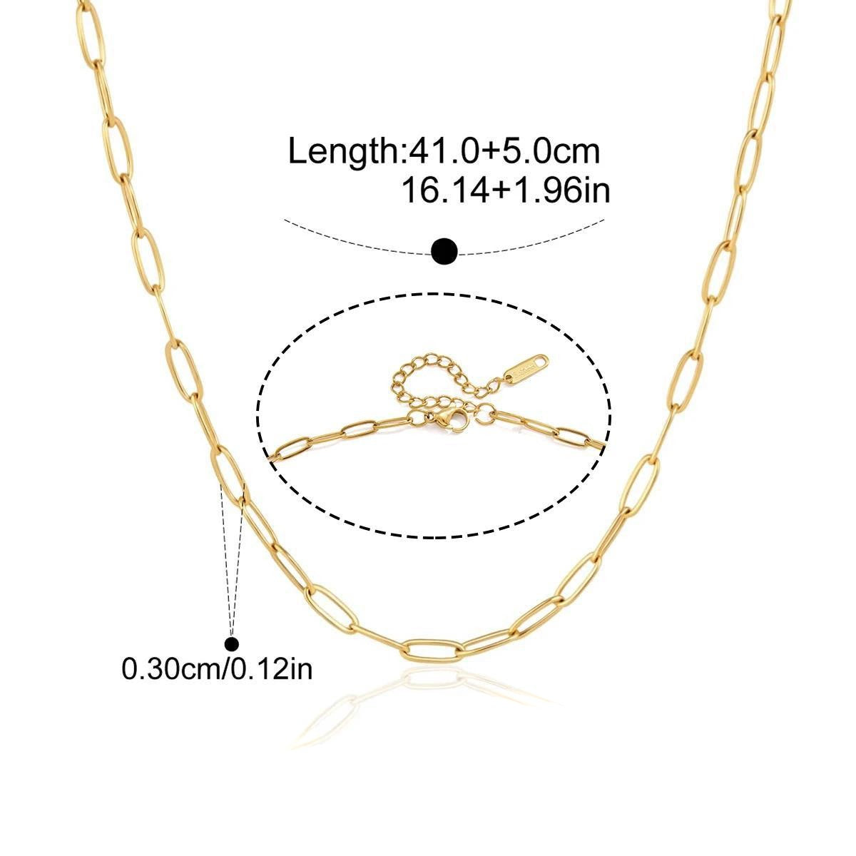 Triple Stone Pendant Necklace — Paperclip Chain · Gold