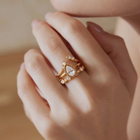 Vintage Multi CZ Ring — view 2