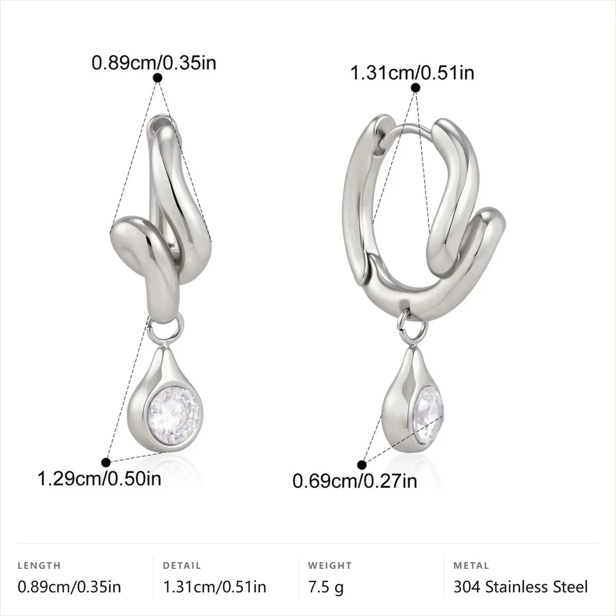Twisted Teardrop Dangle Earrings — Silver Twisted Teardrop Dangle · Silver