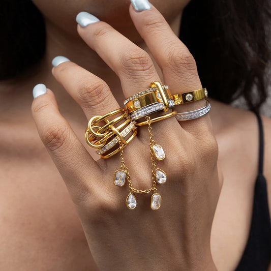 Chunky Pavé Wave Ring — view 2