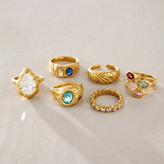 Vintage Chunky Birthstone Ring — view 2
