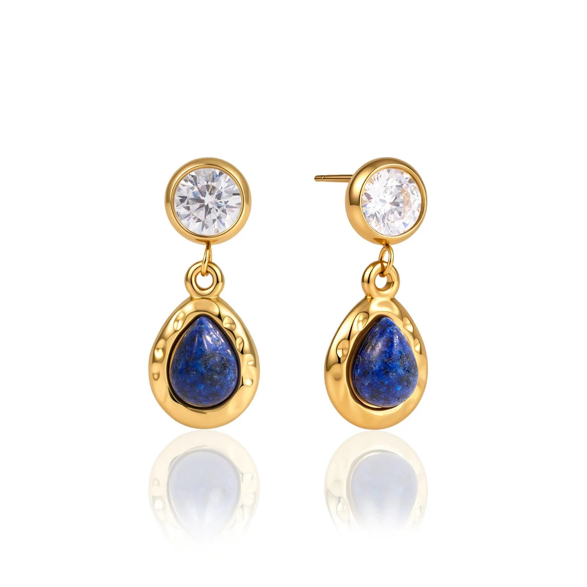Teardrop Natural Stone Dangle Earrings — view 5