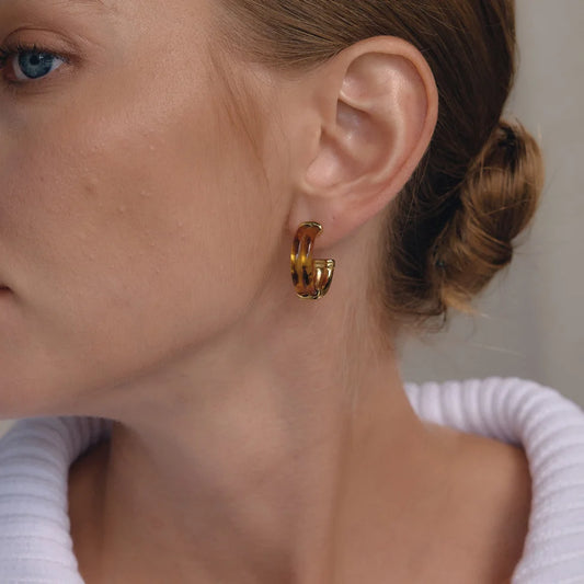 Chunky Resin Hoop Earrings — view 2