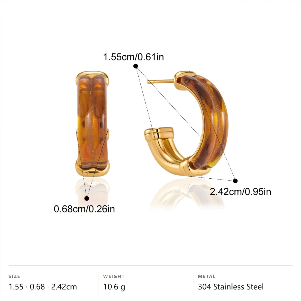 Chunky Resin Hoop Earrings — Chunky Resin Hoop · Gold
