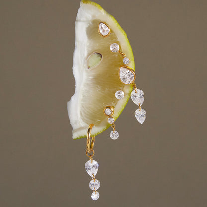 Geometric Cubic Zirconia Drop Earring Collection — view 4