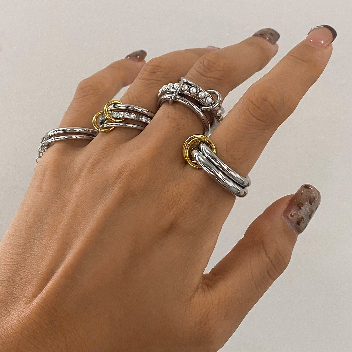 Interlocking Stainless Steel Ring Series — view 3