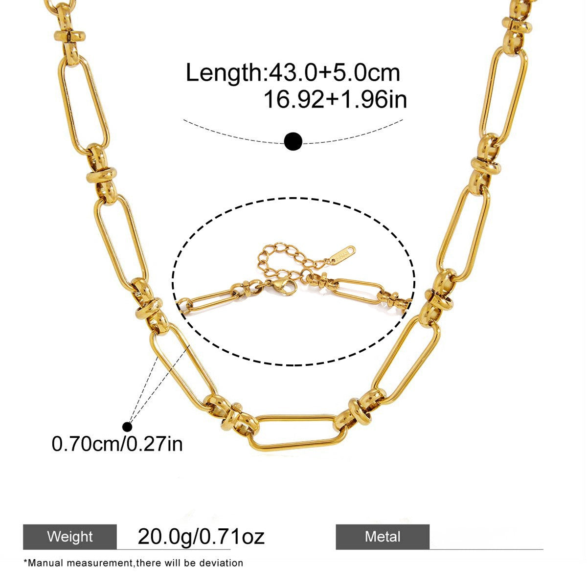 Minimalist Gold Chain Collection — Knotted Paperclip Chain · Gold