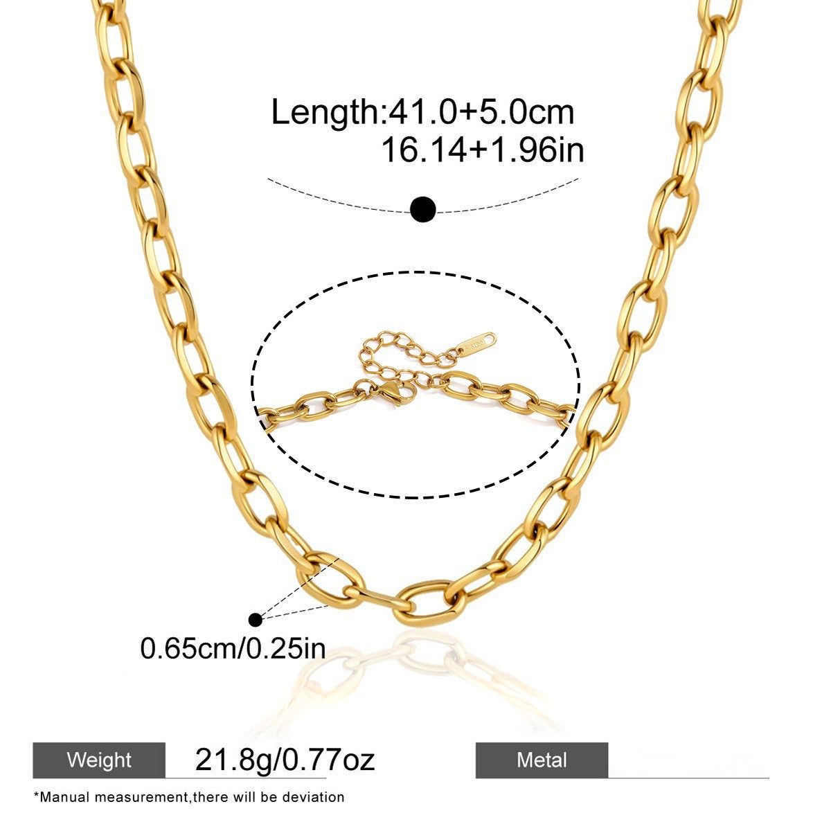 Minimalist Gold Chain Collection — Oval Cable Chain · Gold