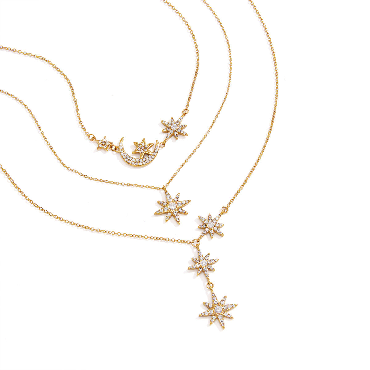 Celestial Moon & Star Layered Necklace