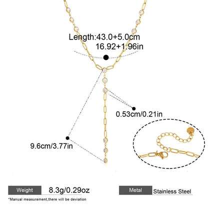 Celestial Moon & Star Layered Necklace — Y Chain · Gold