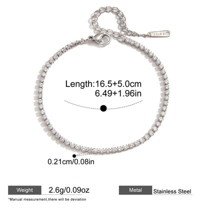 Dazzling CZ Tennis & Paperclip Link Bracelet Collection — 20 Cents Adjustable · Silver