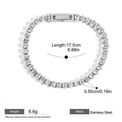 Dazzling CZ Tennis & Paperclip Link Bracelet Collection — 50 Cents Closed · Silver