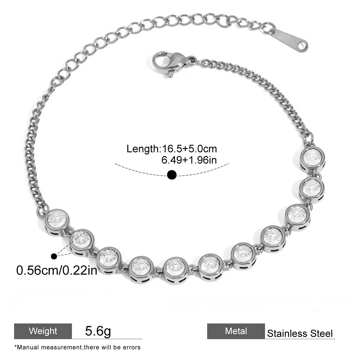 Dazzling CZ Tennis & Paperclip Link Bracelet Collection — 55 Cents Single CZ · Silver
