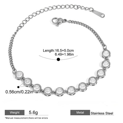 Dazzling CZ Tennis & Paperclip Link Bracelet Collection — 55 Cents Single CZ · Silver