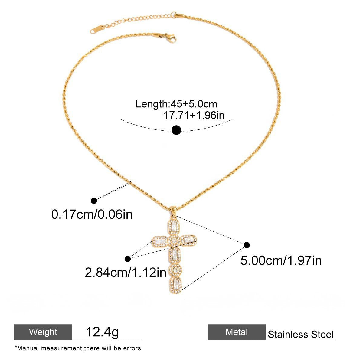 Sunburst Cross Layered Necklace Set — Ornate Cross Pendant Chain · Gold