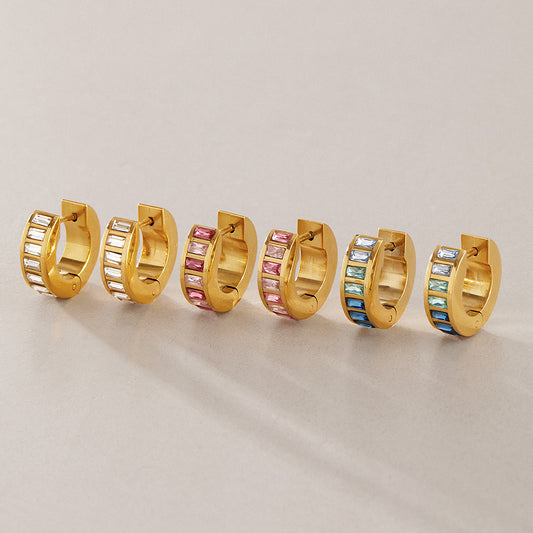 Baguette Huggie Hoop Earrins Collection — view 2