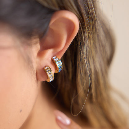 Baguette Huggie Hoop Earrins Collection — view 4