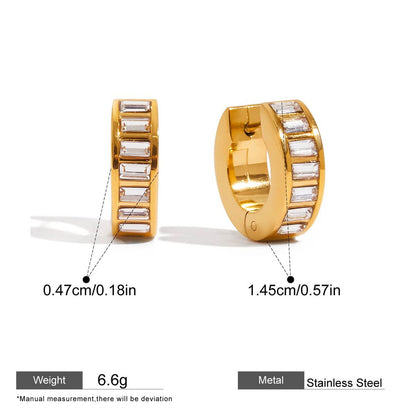 Baguette Huggie Hoop Earrins Collection — B Baguette Huggie Hoops · Gold