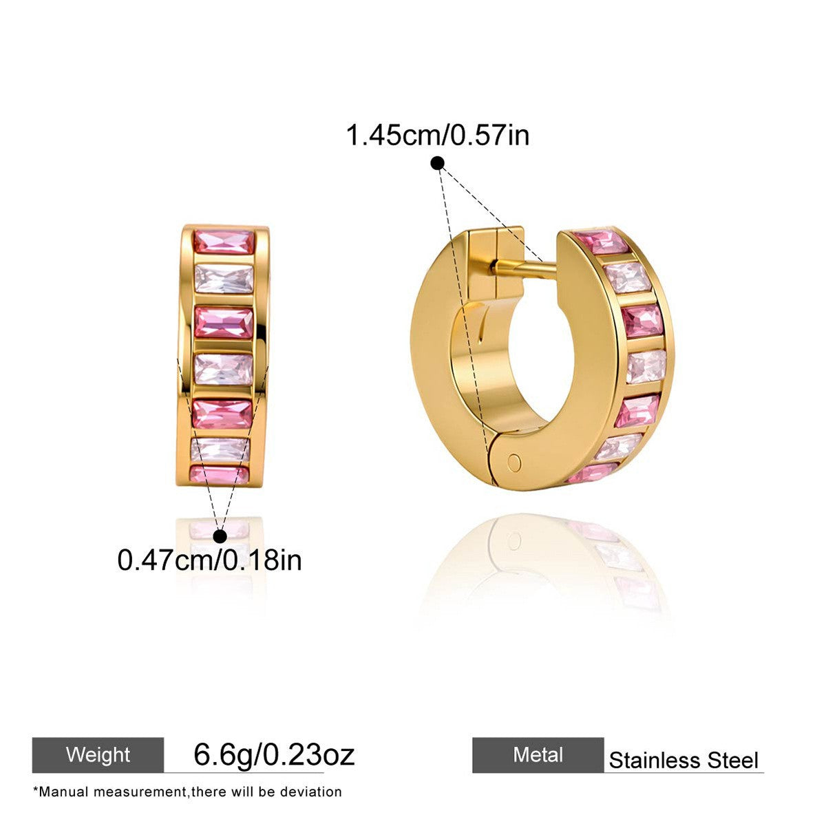 Baguette Huggie Hoop Earrins Collection — C Baguette Huggie Hoops · Gold
