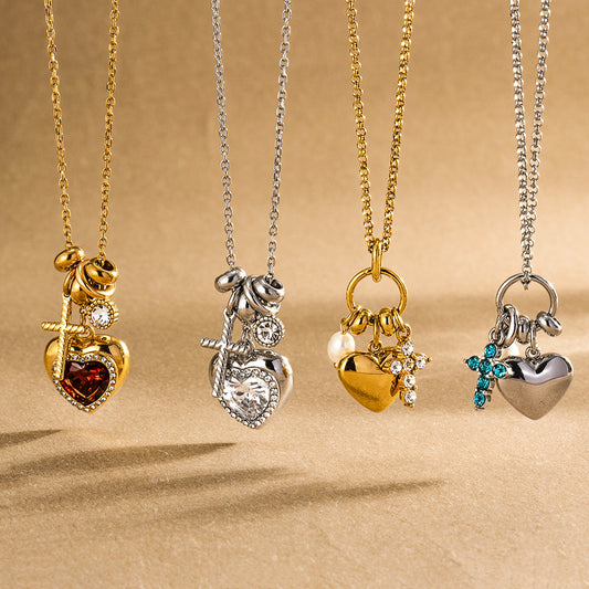 Vintage Y2K Heart Pendant Necklace Collection