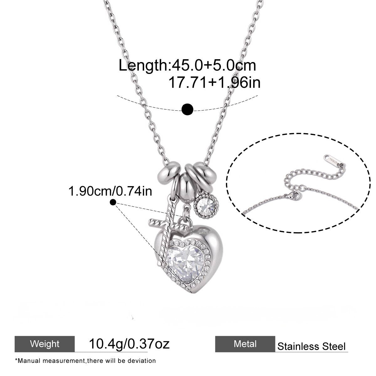 Vintage Y2K Heart Pendant Necklace Collection — Diamond Heart & Bow Charm · Silver
