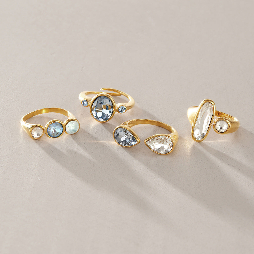 Azure Light Stainless Steel CZ Ring Collection — view 4