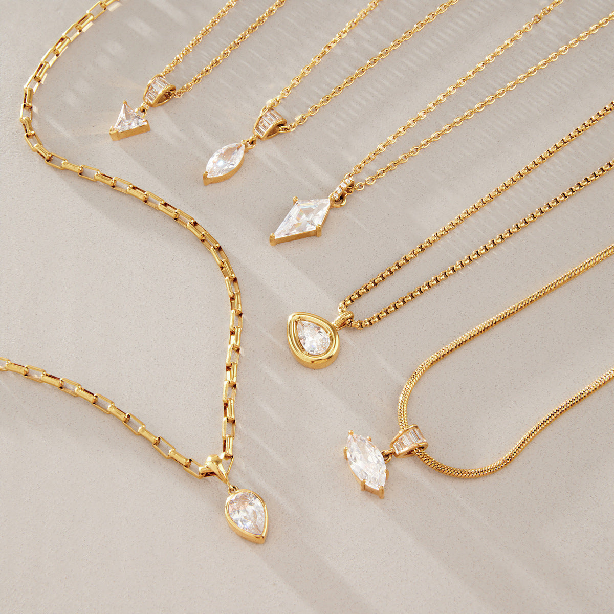 Geometric Solitaire Necklace Collection — view 5