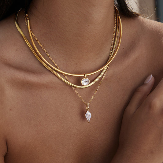 Geometric Solitaire Necklace Collection — view 2