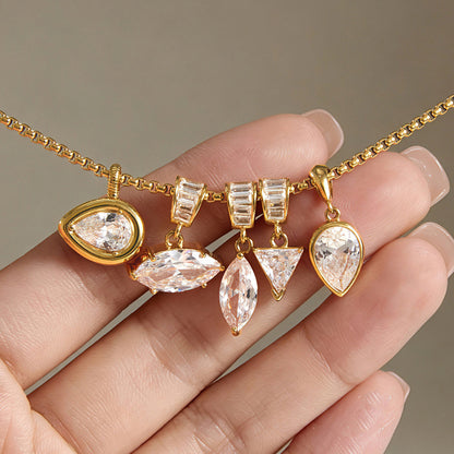 Geometric Solitaire Necklace Collection — view 3