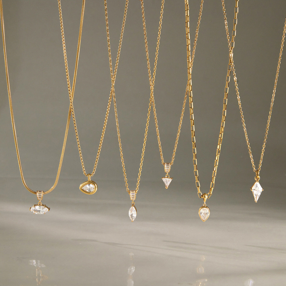 Geometric Solitaire Necklace Collection — view 4
