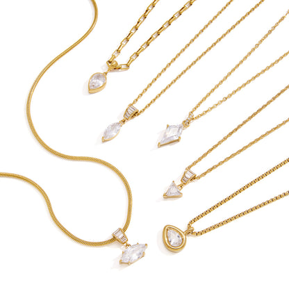 Geometric Solitaire Necklace Collection