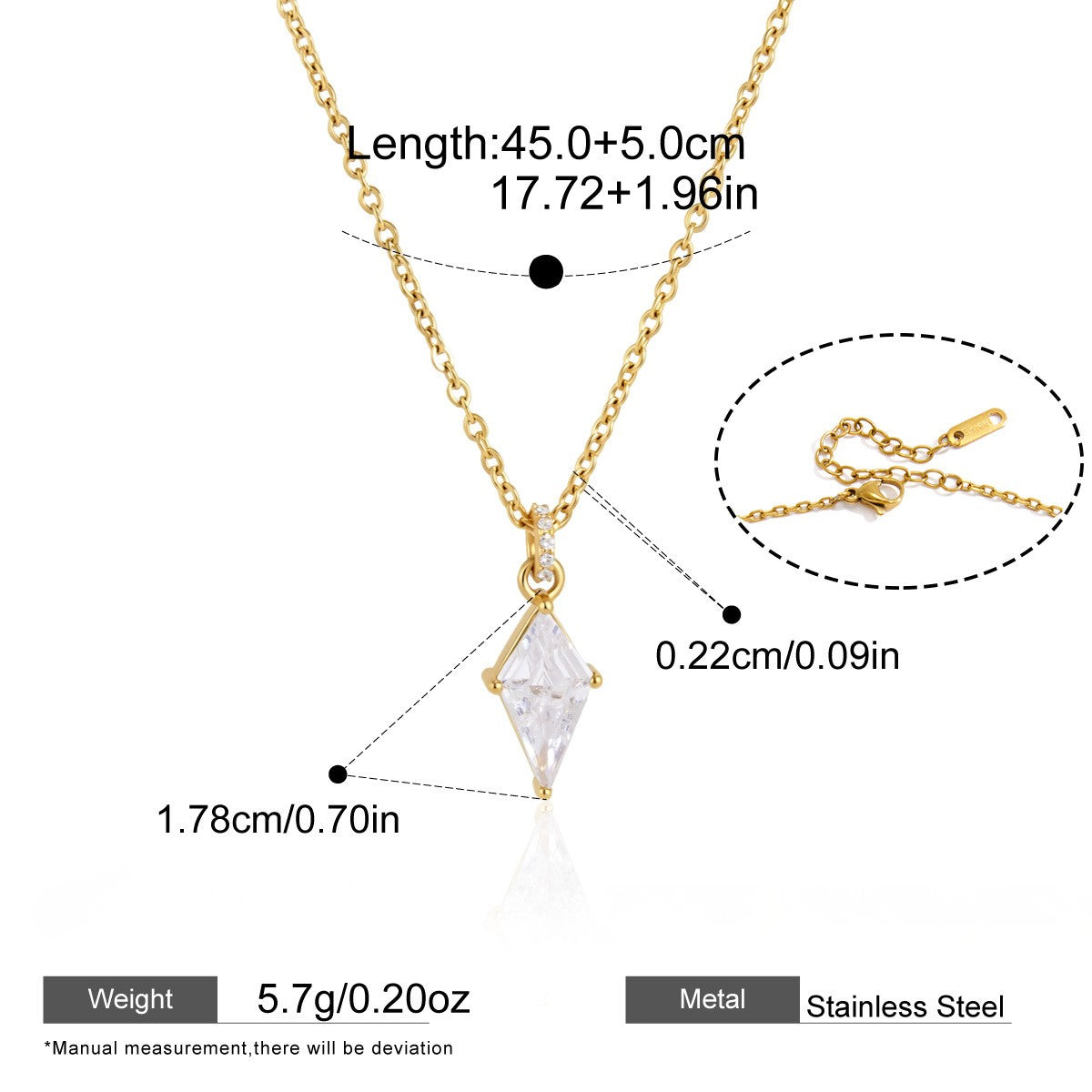 Geometric Solitaire Necklace Collection — Kite Cut Geometric · Gold