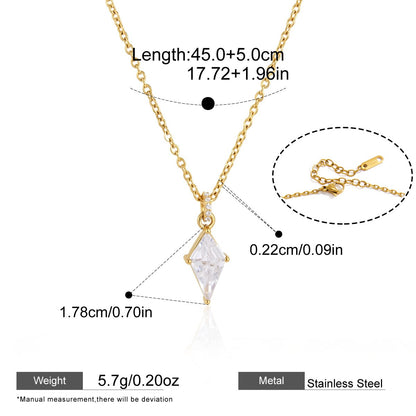 Geometric Solitaire Necklace Collection — Kite Cut Geometric · Gold
