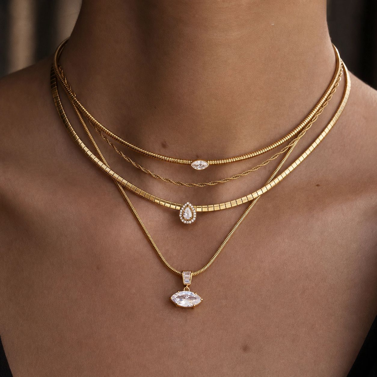 Luminous Box Chain Necklace Series — view 2