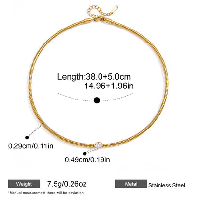 Luminous Box Chain Necklace Series — Mini Marquise Box Chain · Gold