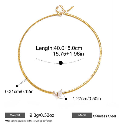 Luminous Box Chain Necklace Series — Double Marquise Butterfly Box Chain · Gold
